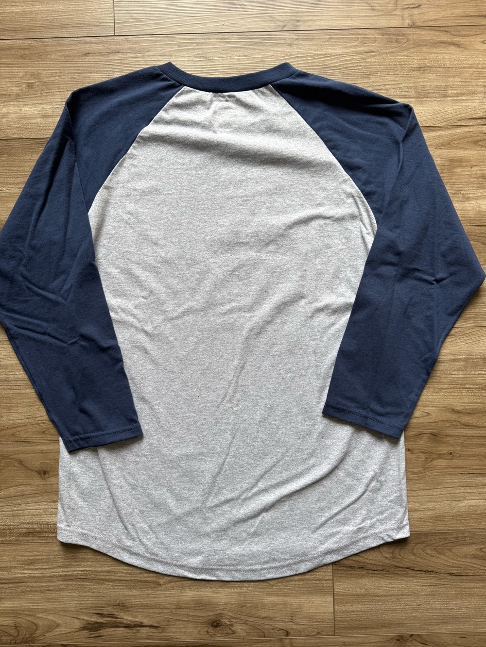 University of Michigan raglan t-shirt grey navy blue 3/4 length sleeves size L - Picture 4 of 7